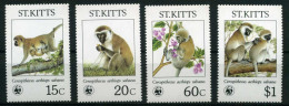 St. Kitts 184-187 Postfrisch Affen #IA175 - St.Kitts Und Nevis ( 1983-...)