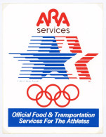 Olymp. Spiele Los Angeles 1984 ARA Services Sponsoren-Aufkleber #JG523 - Autres & Non Classés