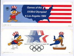 Olymp. Spiele Los Angeles 1984 2 Offiz. Maskottchen-Aufkleber #JG526 - Sonstige & Ohne Zuordnung