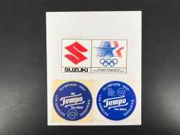 Olymp. Spiele Los Angeles 1984 3 Sponsoren-Aufkleber SUZUKI, NIVEA #JG530 - Otros & Sin Clasificación