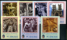 St. Vincent Und Grenadinen 5771-5777 Postfrisch Königshäuser #HX086 - St.Vincent & Grenadines