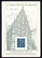 Bund Bildpostkarte "100 J. Bremer Briefmarke" Postfrisch #HO465 - Other & Unclassified