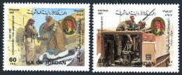 Jordan 1282-1283, 1284, MNH. Mi 1356-1357, Bl.55. 4th Brigade, 40th Ann. 1987. - Jordanië