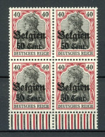 Dt. Bes. WK I LP Belgien 4er Block UR 20 A Postfrisch Gepr. Hey #HU202 - Occupation 1914-18