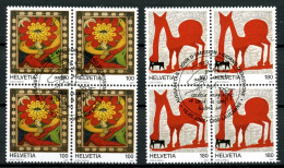 Schweiz 4er Blöcke 2012-2013 Kunst Ersttagssonderstempel #IA021 - Sonstige & Ohne Zuordnung