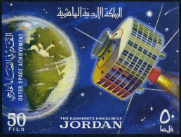 Jordan 521Da Note Sheet, MNH. Michel Bl27. Space Research, 1965. - Jordanië