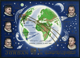 Jordan 436 Sheet, MNH. Michel Bl.9. Space Exploration 1964. Astronauts. - Jordania