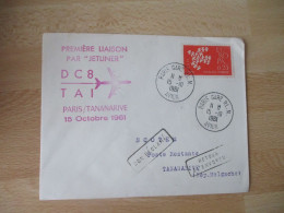 1 ERE LAISON PAR JETLINER  COMPAGNIE T A I PARIS TANANARIVE - 1961-....