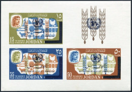Jordan 529D, MNH. Michel Bl.34. Anti-tuberculosis Campaign,1966.FAO Overprinted. - Jordanië