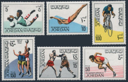 Jordan 651-656,MHh As  Hinged.Mi 780-785, Sport:Soccer,Diver,Boxers,Runner, - Jordanien