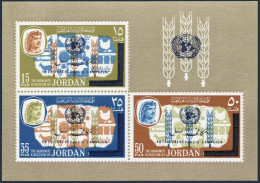 Jordan 529C,529D,MNH.Mi Bl.33-34.Anti-tuberculosis Campaign,1966.FAO Overprinted - Jordanien