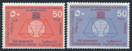 Jordan 405-406, MNH. Mi 395A-396A. Declaration Of Human Rights, 15th Ann. 1963. - Jordania