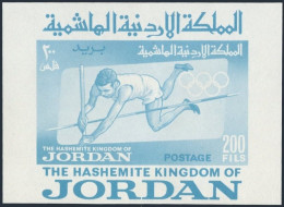 Jordan 453a, MNH. Michel  Bl.11. Olympics Tokyo-1964. Pole Vault. - Giordania
