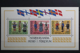Färöer Inseln Block 1 Mit 90-92 Postfrisch #UP525 - Faroe Islands