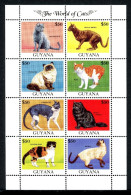 Guyana ZD-Bogen 3843-3850 Postfrisch Katzen #HK201 - Guyane (1966-...)