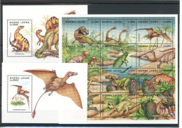 Sierra Leone Klb. 2253-2268, Block 261-262 Postfrisch Dinosaurier #IS879 - Sierra Leona (1961-...)