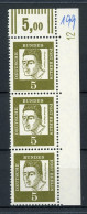 Berlin Senkr. 3er Streifen 199 DZ 12 Postfrisch Ecke Beschriftet #IT953 - Unused Stamps