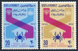 Kuwait 502-503, MLH/MNH. Michel 496-497. WHO Day 1970. Fight Cancer. - Koweït
