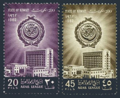 Kuwait 177-178, Hinged. Mi 165-166. Arab League Building, Cairo, 1962. Emblem. - Koweït