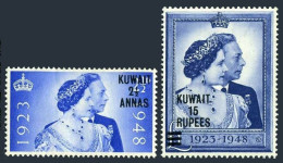 Kuwait 82-83, Hinged. Michel 75-76. Silver Wedding 1948. George VI & Elizabeth. - Kuwait