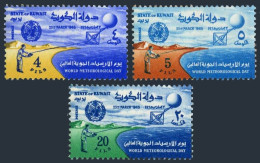 Kuwait 272-274, Hinged. Mi 269-271. Meteorological Day, 1965. Weather Balloon. - Kuwait