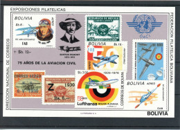 Bolivien Block 82 Postfrisch Flugzeug #GI258 - Bolivia