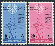 Kuwait 173-174 Hinged. Mi 163-164. Arab Telecommunications Union Conference,1962 - Kuwait