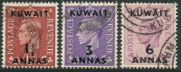 Kuwait 74,77,78, Used. British Postal Administration, George VI, 1948. - Koweït