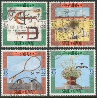 Kuwait 590a-590d, Used. Michel 606-609. Birds 1073.Crossbows, Tent-shaped Net, - Koeweit