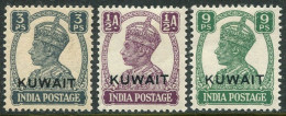 Kuwait 59-61, Hinged. Mi 52-54. Indian Postal Administration, George VI, 1945. - Koeweit