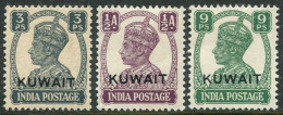 Kuwait 59-61, Hinged. Mi 52-54. Indian Postal Administration, George VI, 1945. - Kuwait