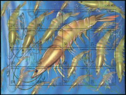 Kuwait 1368 Ap Sheet, MNH. Marine Life 1997. Shrimps. - Koweït