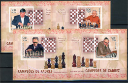 Guinea Bissau 3446-3449 B Postfrisch Einzelblöcke Schach #GI862 - Guinea-Bissau