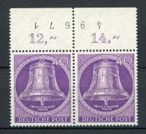 Berlin Waag. Paar Oberrand 105 Postfrisch Bogenzählnummer #IT822 - Unused Stamps