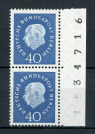 Berlin Senkr. Paar 185 Postfrisch Bogenzählnummer #IT912 - Unused Stamps