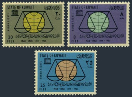 Kuwait 222-224, MNH. Michel 212-214. Declaration Of The Human Rights, 15, 1963. - Koweït