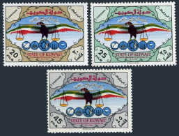 Kuwait 312-314, MNH. Michel 306-308. National Day 1966. Eagle, Banner, Scales. - Koweït