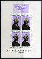 Tschad Block 4 Postfrisch Adenauer #IA104 - Tchad (1960-...)