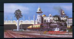 Malaysia Block 3 Postfrisch Eisenbahn #IX058 - Andere & Zonder Classificatie