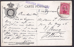 Carte A Vue "Armée Belge LANCIER" Obl Poste Militaire 04.04.1915 - Zensur / Censure Militaire Vers Les Pays-Bas. - 1915-1920 Albert I.