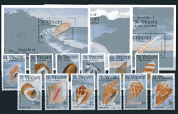 St. Vincent Gr 2408-2419, Block 274-276 Postfrisch Muscheln #HX293 - St.-Vincent En De Grenadines