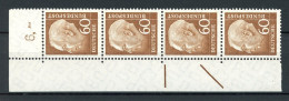 Bund 4er Str. 262 V Eckrand Ol Postfrisch Steuerstriche #JJ825 - Unused Stamps
