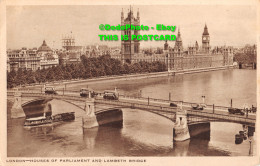 R358317 London. Houses Of Parliament And Lambeth Bridge. P. H. Boreham. Tokim Pr - Altri & Non Classificati