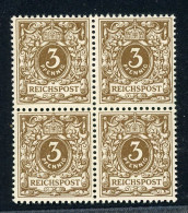 Deutsches Reich 4er Block 45 E Postfrisch Gepr. Zenker #IA251 - Unused Stamps