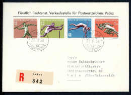 Liechtenstein 342-345 R-Brief, Ankunftsstempel Ersttagesbrief/FDC #HX030 - Sonstige & Ohne Zuordnung