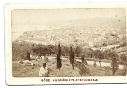 Photo Ancienne Sur Carton Bône Vue Générale Prise De La Casbah - Places