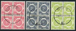 Malaysia J1-J3 Blocks/4,CTO.Michel P8-P10. Postage Due Stamps,1966.Numeral. - Malaysia (1964-...)