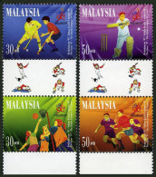 Malaysia 650-653a/label,MNH. Kuala Lumpur Games,1998.Field Hockey,Netball,Rugby, - Malesia (1964-...)