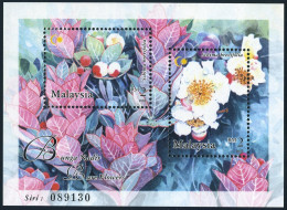 Malaysia 864 Sheet,MNH. Flowers,2002.Schima Brevifolia. - Malaysia (1964-...)