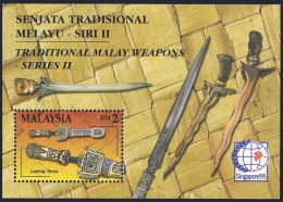 Malaysia 555 Sheet,MNH.Michel 568 Bl.11. Traditional Weapons,1995. - Malaysia (1964-...)